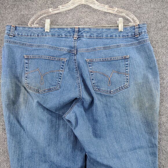 JMS Classic Stretch Denim Jeans Womens Plus Size 20W Blue 5-Pocket Stone Wash - Picture 5 of 13